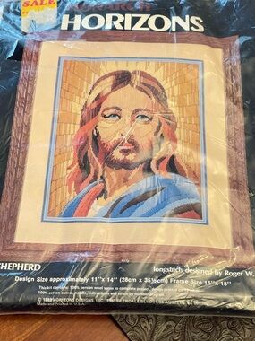 Horizons Shepherd Longstitch Wall Art - Blue, Tan, Brown